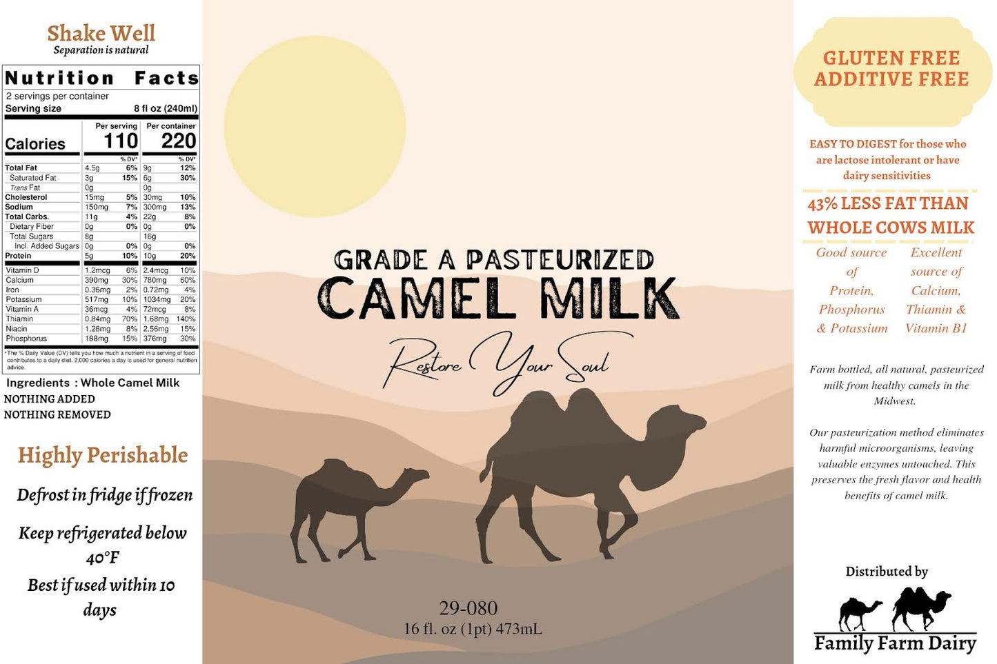 Camel Milk 6-pack (Frozen)